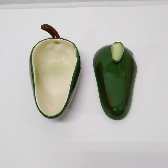 Jalapeno Pepper Condiment Dish w/ Lid Ladle Not Included Baby Pepper Lid Knob - Picture 3 of 7